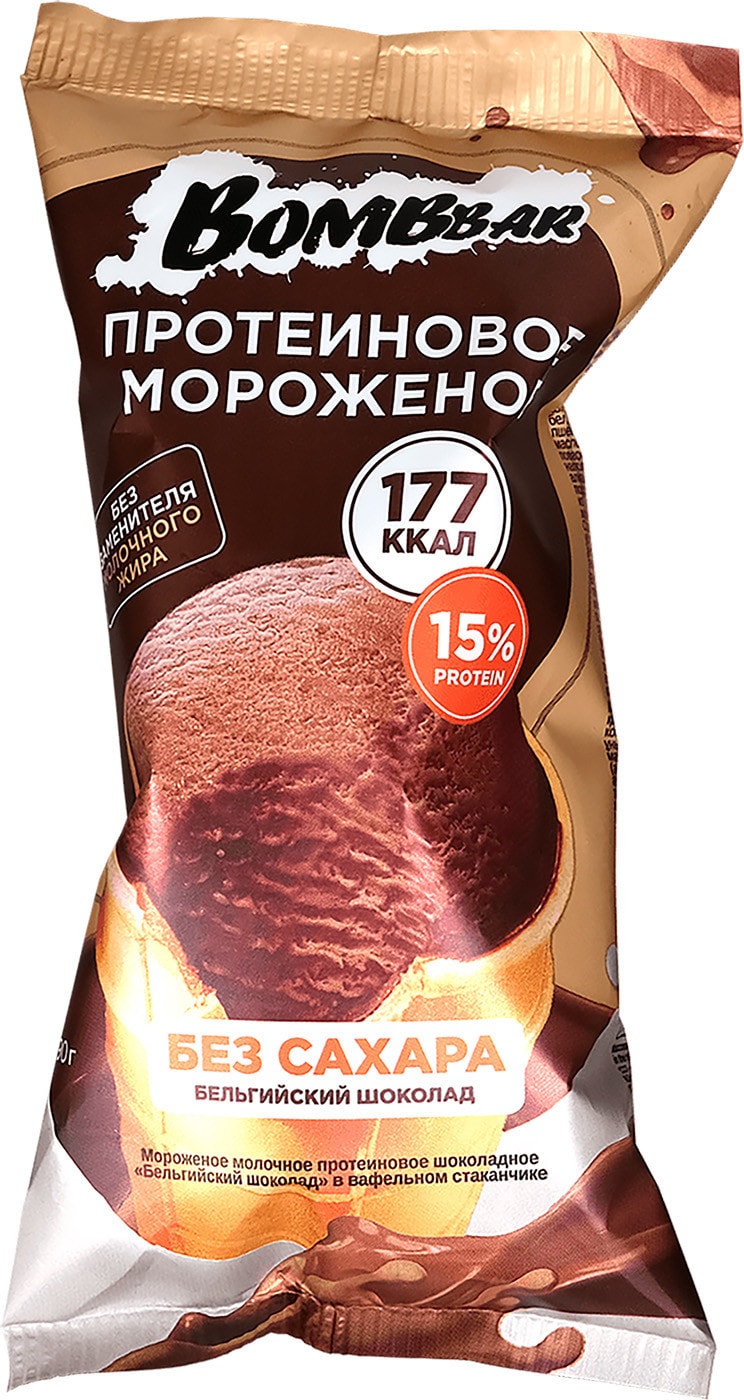 Изображение товара Мороженое Bombbar протеиновое бельгийский шоколад 90г