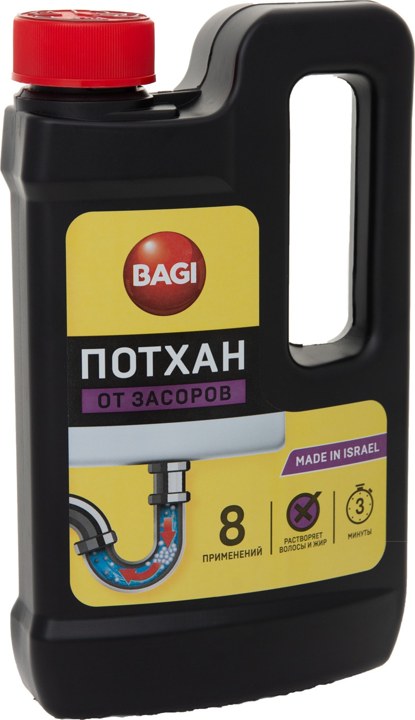 Изображение товара Средство от засоров Bagi Потхан 600г — эффективное химическое очищающее средство для канализации