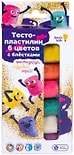 Тесто-пластилин Genio Kids Лепим вместе с блестками 6 цветов