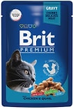 Влажный корм для взрослых кошек Brit Premium с цыпленком и перепелкой в соусе 85г