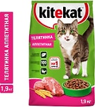 Сухой корм для кошек Kitekat Телятинка аппетитная 1.9кг