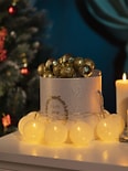 Электрогирлянда новогодняя Miland светодиодная теплое белое свечение Ажурные шарики 10 ламп d-5см 1.35м