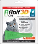 Капли от клещей и насекомых RolfClub 3D для кошек 4-8кг 0.8мл