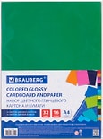 Набор картона и бумаги Brauberg А4 Картон 16 цветов 16 листов + Бумага 16 цветов 16 листов