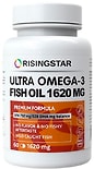 БАД Risingstar Омега-3 жирные кислоты высокой концентрации для взрослых и детей с 3 лет 1620мг 60шт