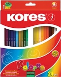 Карандаши цветные Kores 24 цвета с точилкой