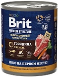 Влажный корм для собак Brit Premium by Nature с говядиной и печенью 850г