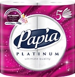 Туалетная бумага Papia Platinum 4 рулона 5 слоев