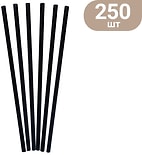 Трубочки для коктейлей прямые черные d-8мм 240мм 250шт упаковка