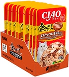 Влажный корм для кошек Ciao Kin no dashi Тунец Магуро и тунец Кацуо с палтусом 60г