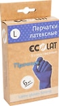 Перчатки EcoLat Хозяйственные латексные синие размер L 6шт