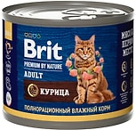 Влажный корм для кошек Brit Premium by Nature с мясом курицы 200г