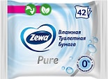 Туалетная бумага Zewa Pure без аромата влажная 42шт в ассортименте