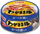 Влажный корм для кошек Inaba Wagamama Микс тунцов с кацуобуси 115г