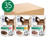 Набор влажных кормов для стерилизованных кошек Perfect Fit Три вкуса 35шт*75г