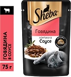 Влажный корм для кошек Sheba Ломтики из говядины в соусе 75г 