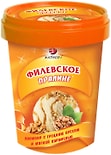 Мороженое Филевское Пломбир Пралине с грецким орехом и мягкой карамелью 550г