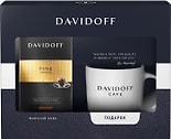 Подарочный набор Davidoff Кофе Fine Aroma жареный молотый 250г + Чашка Davidoff Cafe 360мл