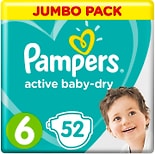 Подгузники Pampers Active Baby-Dry 13–18кг Размер 6 52шт