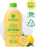 Запасной блок геля для мытья посуды Synergetic Сочный лимон антибактериальный 500мл
