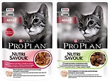 Набор влажных кормов для кошек Pro Plan Nutri Savour Adult Кусочки в желе с ягненком 85г + Кусочки в соусе с уткой 85г