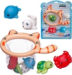 Набор игрушек для ванны ABtoys Веселое купание Морские обитатели 4 фигурки и сачок-кошка в ассортименте