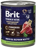 Влажный корм для собак Brit Premium by Nature с говядиной и сердцем 850гр