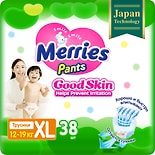 Подгузники-трусики Merries Good skin XL 12-19кг 38шт