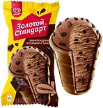 Мороженое Золотой Стандарт Шоколадный пломбир и брауни 12% 86г