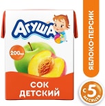 Сок Агуша Яблоко-персик с мякотью 200мл