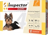 Капли от внешних и внутренних паразитов Inspector Quadro С для собак 1-4кг