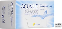 Контактные линзы Acuvue Oasys Hydraclear Plus Двухнедельные -5.5/14.3/8.8 24шт