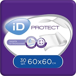 Пеленки ID Protect одноразовые впитывающие 60*60 30шт