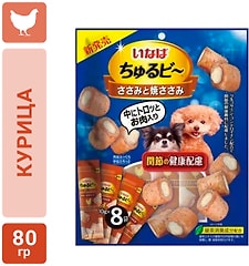 Лакомство для собак Inaba Churu Bee Запеченые трубочки для здоровых суставов Куриное филе 10г*8шт