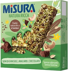 Отзывы о Батончике Misura Natura Ricca с семечками подсолнечника кешью  темным шоколадом 84г - рейтинг покупателей и мнения экспертов о Сладости  для диабетиков в интернет-магазине 