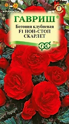 Семена Гавриш Бегония клубневая F1 Нон-стоп Скарлет гранулы пробирка 4шт