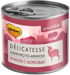 Влажный корм для собак Мнямс Delicatesse Клефтико по-афински Ягненок с морковью 200г
