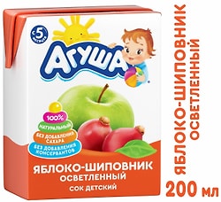 Сок Агуша Яблоко-шиповник 200мл