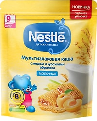 Каша Nestle Молочная мультизлаковая с мёдом и кусочками абрикоса с 9 220г