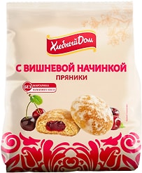 Пряники Хлебный дом с вишневой начинкой 300г