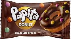 Кекс Papita Donut с какао глазурью шоколадной начинкой и цветным драже 40г