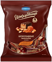 Конфеты Коломенский вафельные шоколадные с карамелью 200г
