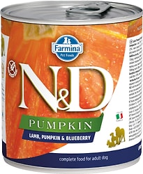 Влажный корм для собак Farmina N&D Dog Pumpkin с ягненком черникой и тыквой 285г