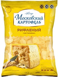 Чипсы Московский картофель рифленые Сыр пармезан 120г