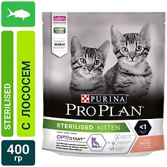 Сухой корм для стерилизованных котят Pro Plan Optistart Sterilised Kitten с лососем 400г