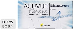 Контактные линзы Acuvue Oasys with Hydraclear Plus Двухнедельные -1.25/14/8.4 6шт