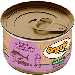 Влажный корм для кошек Organic Сhoice Low Grain тунец с барабулькой в рыбном бульоне 70г