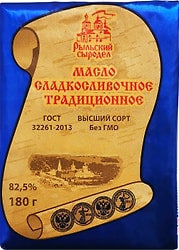 Масло сладко-сливочное Рыльский сыродел Традиционное 82.5% 180г