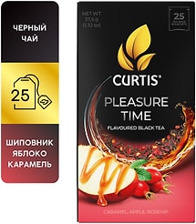 Чай Curtis Pleasure Time черный c шиповником яблоком и ароматом карамели 25*1.5г
