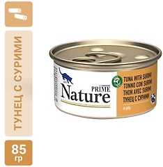 Влажный корм для кошек Prime Nature Тунец с сурими в желе 85г